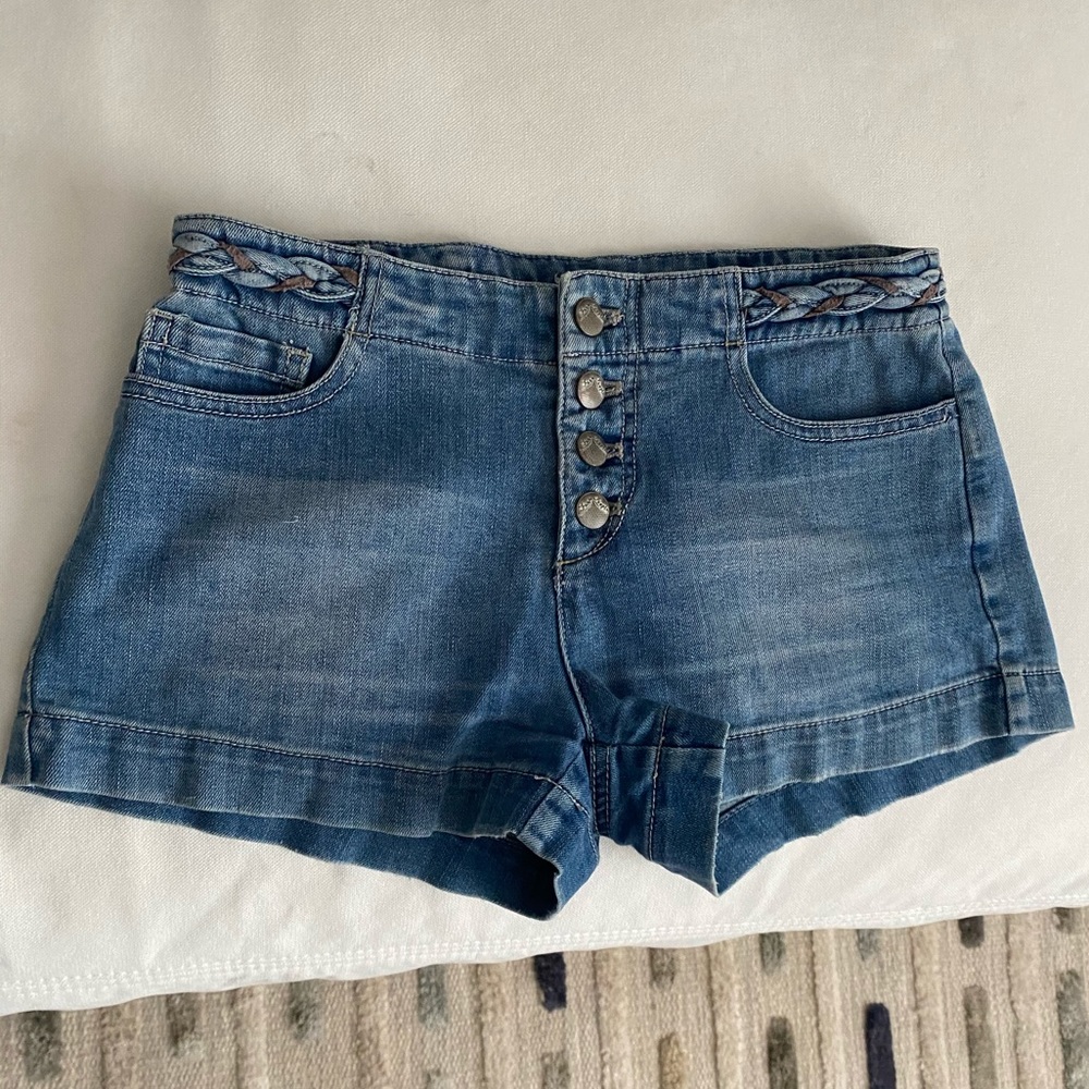 Free people fly button Jean shorts